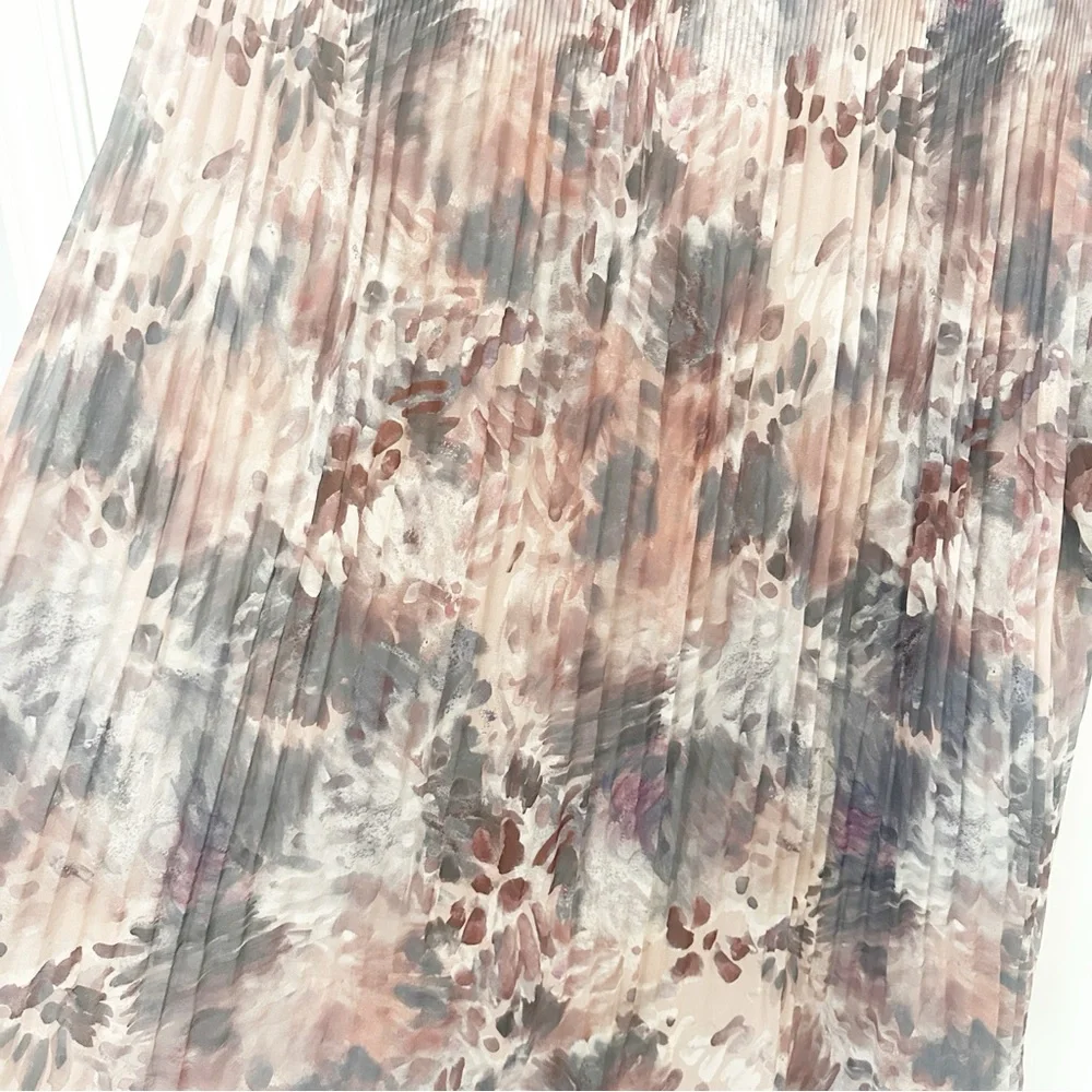 Aritzia Wilfred Daydreamer Pleated Maxi Dress Tannin Foxfire Brown 1X - Picture 6 of 13